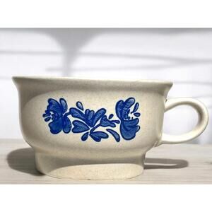 Vintage Pfaltzgraff Yorktowne Mug Blue Floral Stoneware Coffee Cup USA